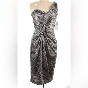 Maggy London One Shoulder Satin Dress ~ New